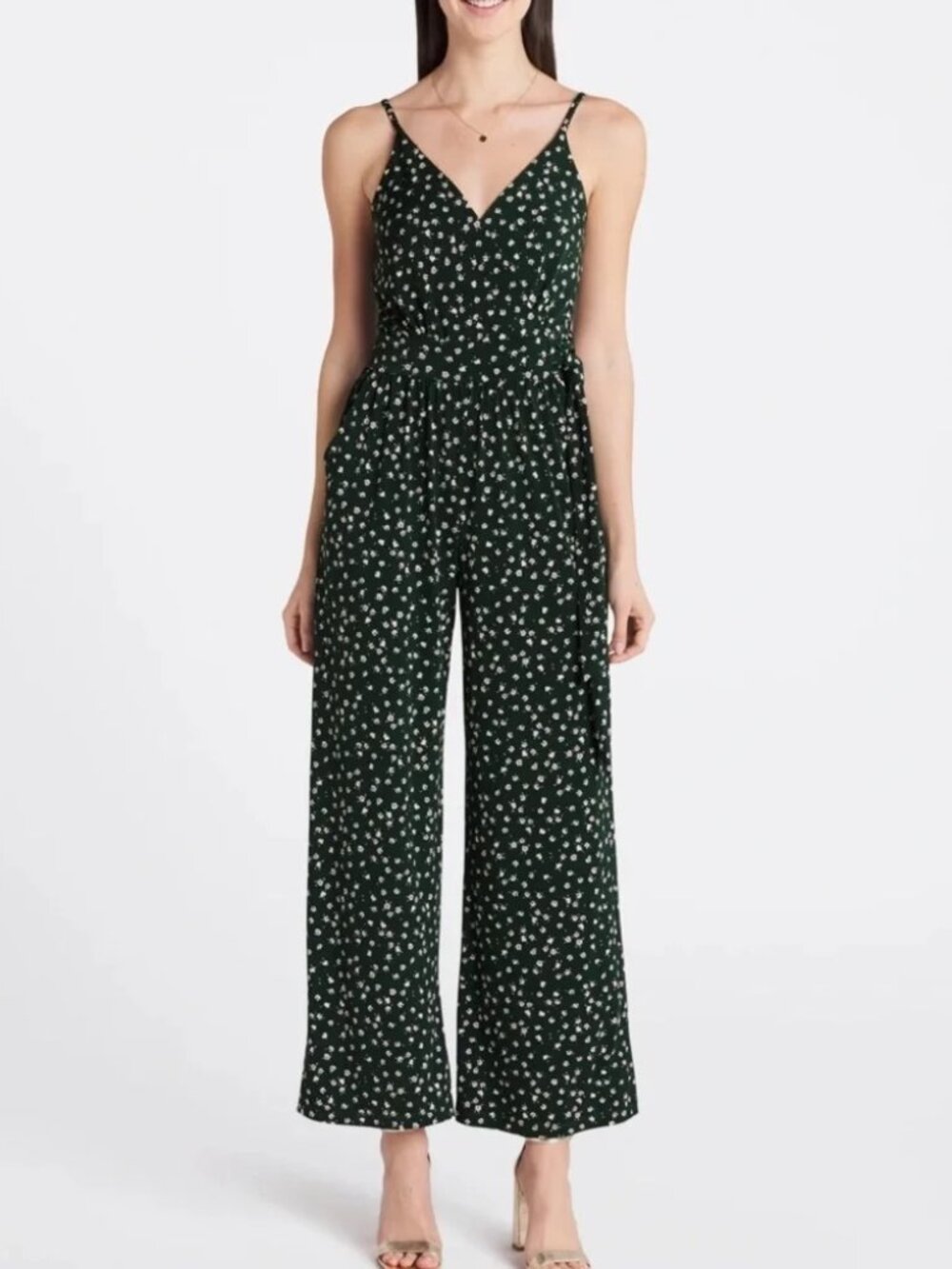 Kaileigh Rochelle Green Wide Leg Jumpsuit